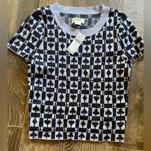 Maeve crop sweater tee. NWT small Spade Heart Diamond